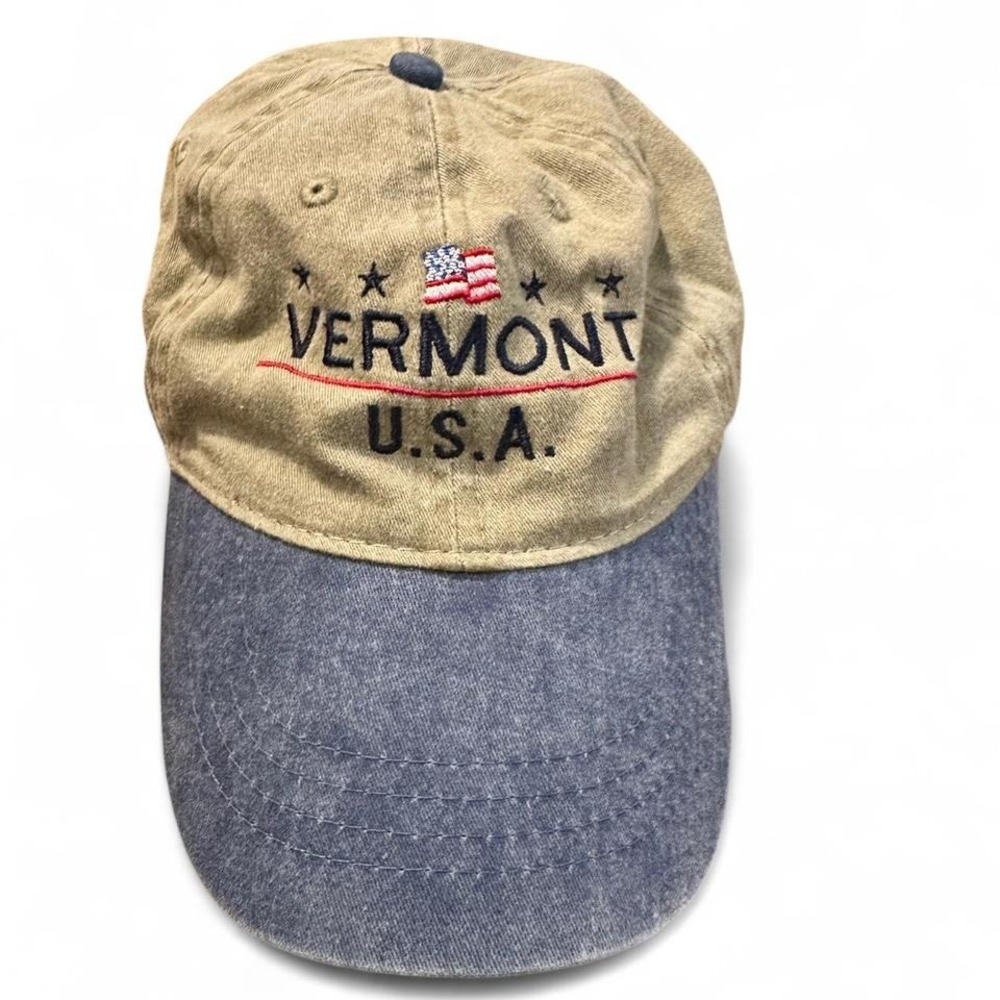 Vintage Vermont American Flag Baseball Cap | Retro Americana Tourist Hat